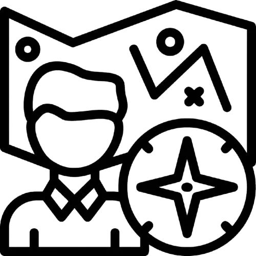 Compass or person with a map