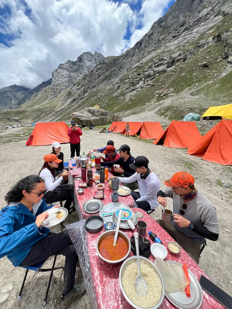 Hiking Essentials, Campers eating at campsite